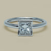 18ct White Gold 1.01ct Reclaimed Princess-Cut Diamond Elle Ring - Ring - Walker & Hall