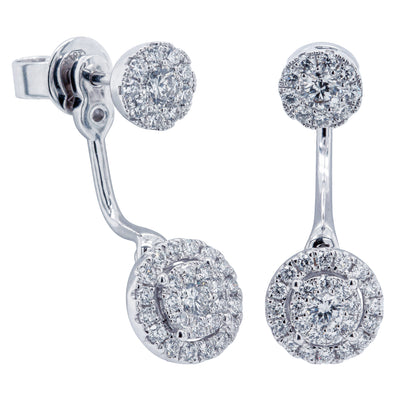 18ct White Gold .92ct Diamond Earrings-Earrings-Walker & Hall