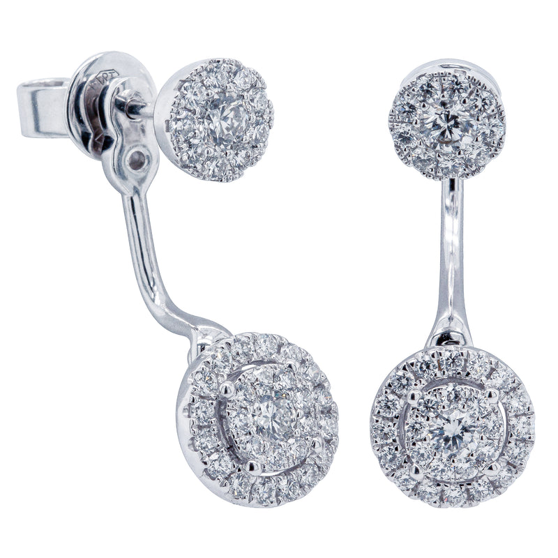 18ct White Gold .92ct Diamond Earrings-Earrings-Walker & Hall