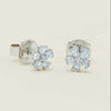 18ct White Gold .58ct Diamond Forget-Me-Not Flower Earrings - Earrings - Walker & Hall