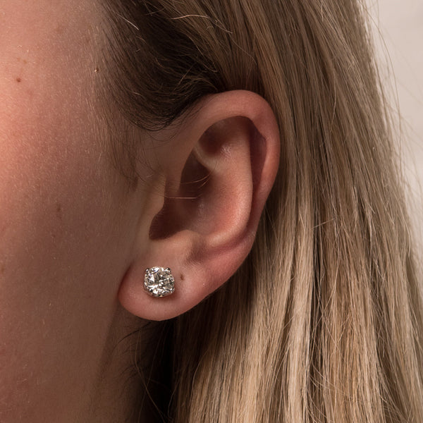 18ct White Gold 2.00ct Diamond Blossom Stud Earrings - Walker & Hall