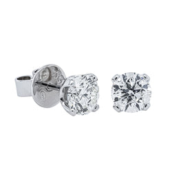 18ct White Gold 2.00ct Diamond Blossom Stud Earrings - Earrings - Walker & Hall