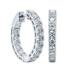 18ct White Gold 2.00ct Diamond Jubilee Hoop Earrings - Earrings - Walker & Hall
