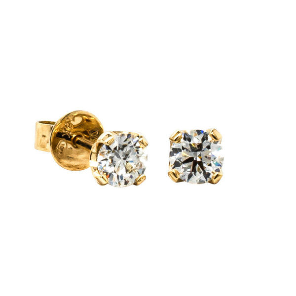 18ct Yellow Gold .60ct Diamond Blossom Stud Earrings - Earrings - Walker & Hall