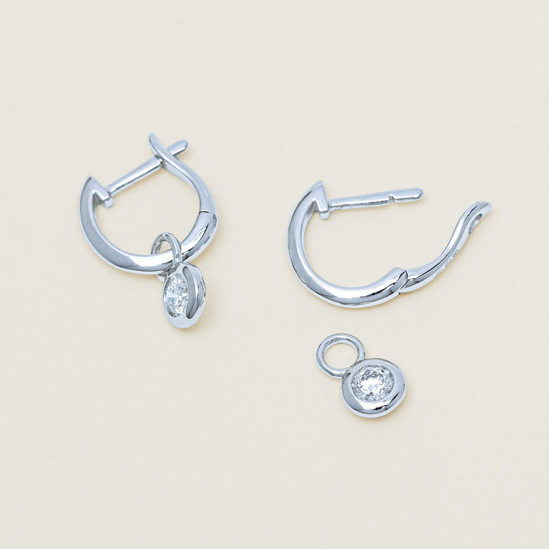 18ct White Gold .30ct Diamond Natalia Hoop Earrings - Earrings - Walker & Hall