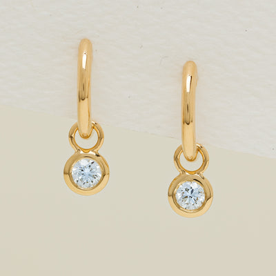 18ct Yellow Gold .30ct Diamond Natalia Hoop Earrings - Earrings - Walker & Hall