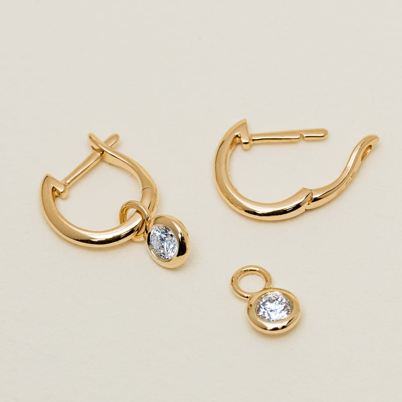 18ct Yellow Gold .30ct Diamond Natalia Hoop Earrings - Earrings - Walker & Hall