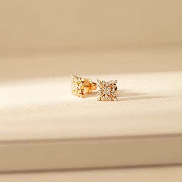 Deja Vu 18ct Yellow Gold 1.08ct Diamond Stud Earrings - Earrings - Walker & Hall