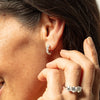 18ct White Gold Diamond Panorama Hoop Earrings - Earrings - Walker & Hall