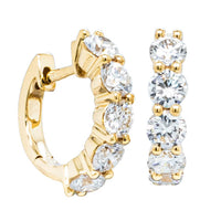 18ct Yellow Gold Diamond Panorama Hoop Earrings - Earrings - Walker & Hall