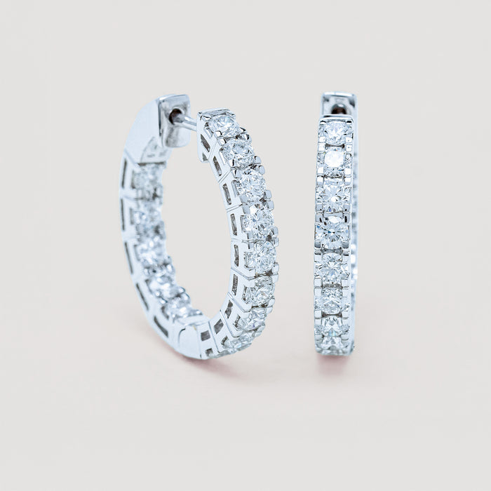 Diamond Jubilee Hoop Earrings on light grey background