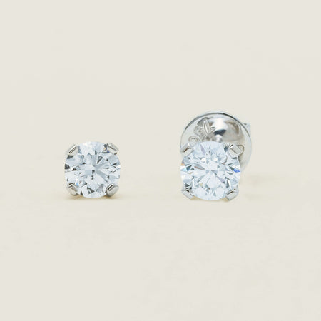 18ct White Gold 1.00ct G-H I1 Diamond Blossom Stud Earrings - Earrings - Walker & Hall