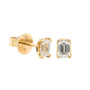 18ct Yellow Gold 1.00ct Emerald Cut Diamond Blossom Stud Earrings - Earrings - Walker & Hall
