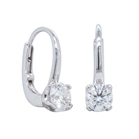 18ct White Gold .80ct Diamond Blossom Hook Earrings-Earrings-Walker & Hall