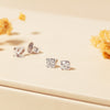 18ct White Gold Diamond Blossom Stud Earrings - Earrings - Walker & Hall