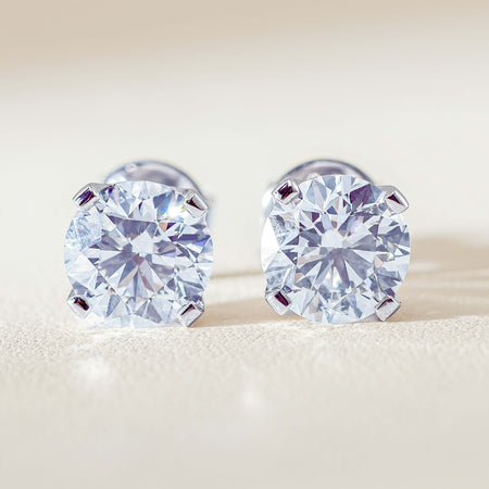 18ct White Gold 4.01ct Diamond Blossom Stud Earrings - Earrings - Walker & Hall