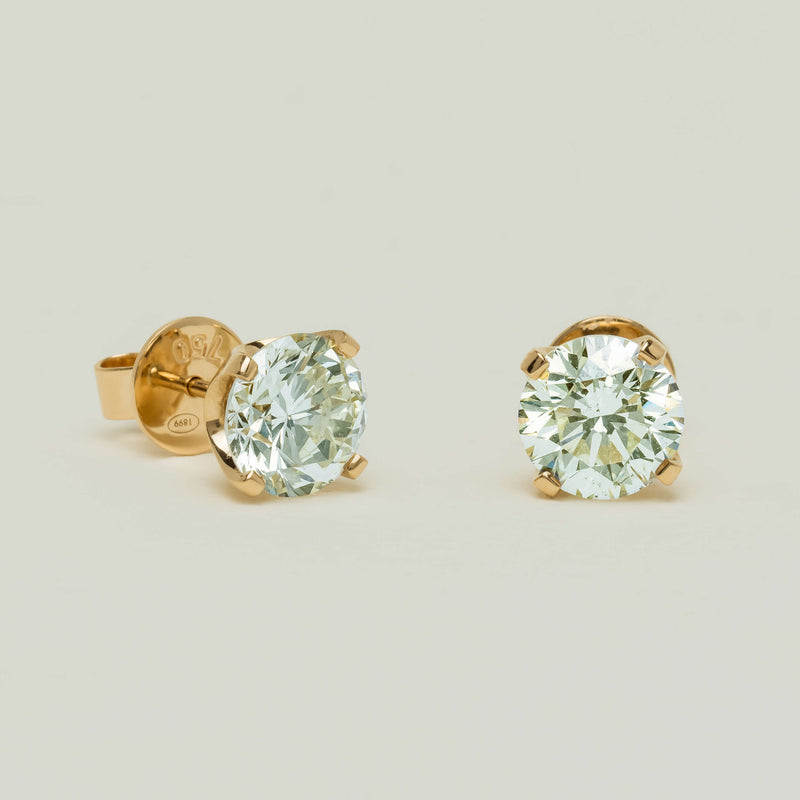 18ct Yellow Gold 4.30ct Diamond Blossom Stud Earrings - Earrings - Walker & Hall