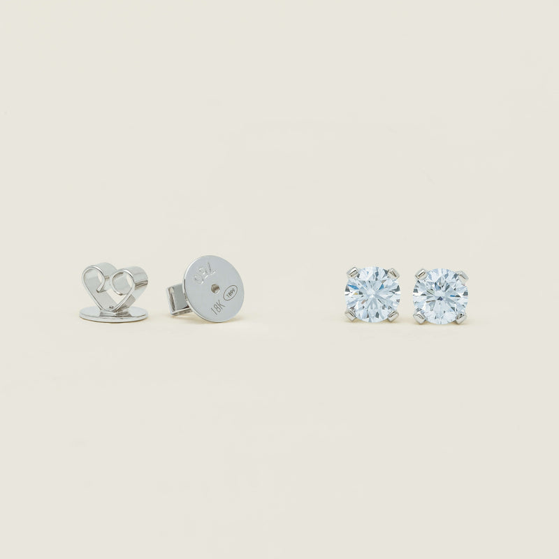 18ct White Gold .60ct D SI2 Diamond Blossom Stud Earrings - Earrings - Walker & Hall