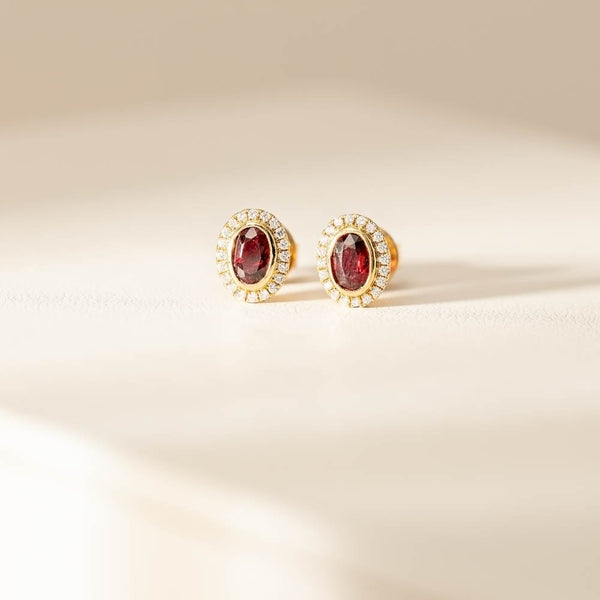 18ct Yellow Gold 1.28ct Ruby & Diamond Isla Earrings - Earrings - Walker & Hall