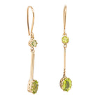Vintage 8ct Rose Gold Peridot Drop Earrings - Earrings - Walker & Hall
