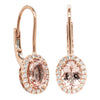 18ct Rose Gold 1.52ct Morganite & Diamond Mini Sierra Earrings - Earrings - Walker & Hall