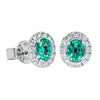 18ct White Gold .67ct Emerald & Diamond Earrings - Earrings - Walker & Hall