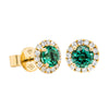 18ct Yellow Gold .77ct Emerald & Diamond Earrings - Earrings - Walker & Hall
