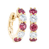 18ct Yellow Gold Ruby & Diamond Panorama Hoop Earrings - Earrings - Walker & Hall