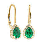 18ct Yellow Gold 1.32ct Emerald & Diamond Mini Sierra Earrings - Earrings - Walker & Hall