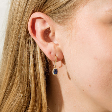 18ct Yellow Gold 2.05ct Sapphire & Diamond Mini Sierra Earrings-Earrings-Walker & Hall