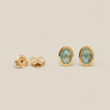 9ct Yellow Gold Blue Topaz Iris Stud Earrings - Earrings - Walker & Hall