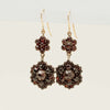 Vintage Silver & 9ct Yellow Gold Garnet Drop Earrings - Earrings - Walker & Hall