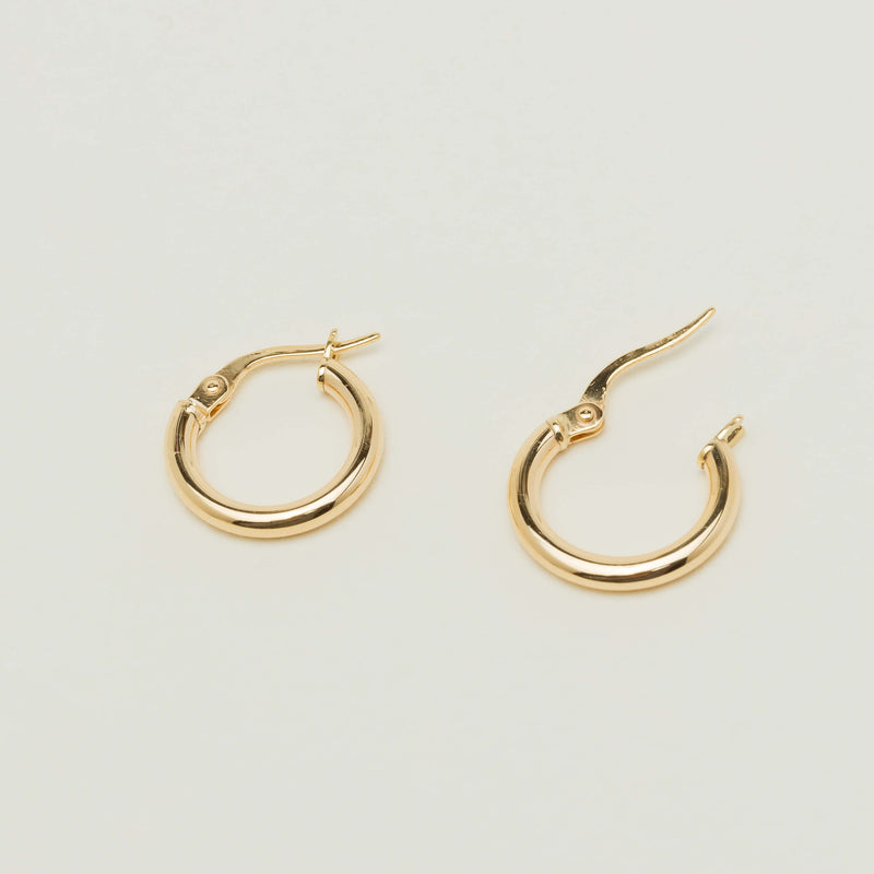 9ct Yellow Gold Small Hoops - Earrings - Walker & Hall