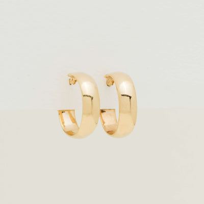 9ct Yellow Gold Curve Hoop Earrings - Earrings - Walker & Hall