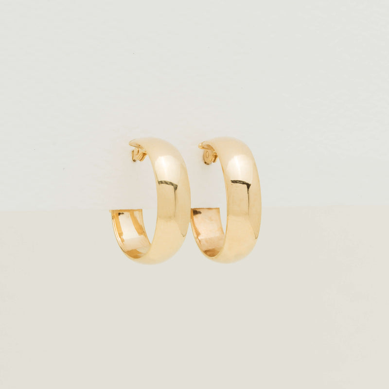 9ct Yellow Gold Curve Hoop Earrings - Earrings - Walker & Hall