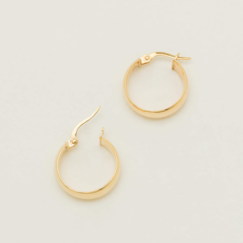 9ct Yellow Gold Curve Hoop Earrings - Earrings - Walker & Hall