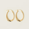 9ct Yellow Gold Oval Ribbon Hoop Earrings - Earrings - Walker & Hall