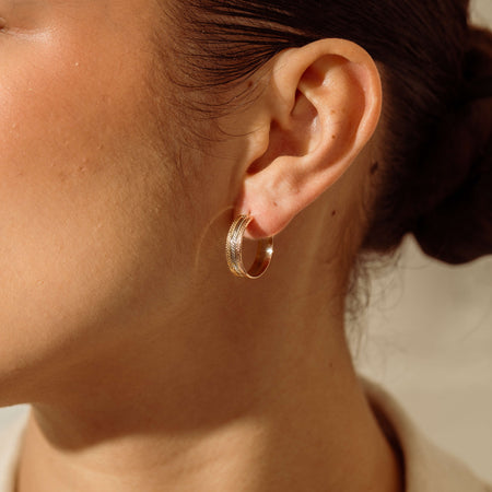 Vintage 18ct Tri-Tone Hoop Earrings - Earrings - Walker & Hall