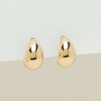 18ct Yellow Gold Crescent Hoop Stud Earrings - Earrings - Walker & Hall