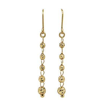 18ct Yellow Gold Faceted Ball Hook Earrings - Earrings - Walker & Hall