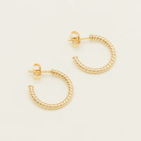 9ct Yellow Gold Twine Hoop Earrings - Earrings - Walker & Hall