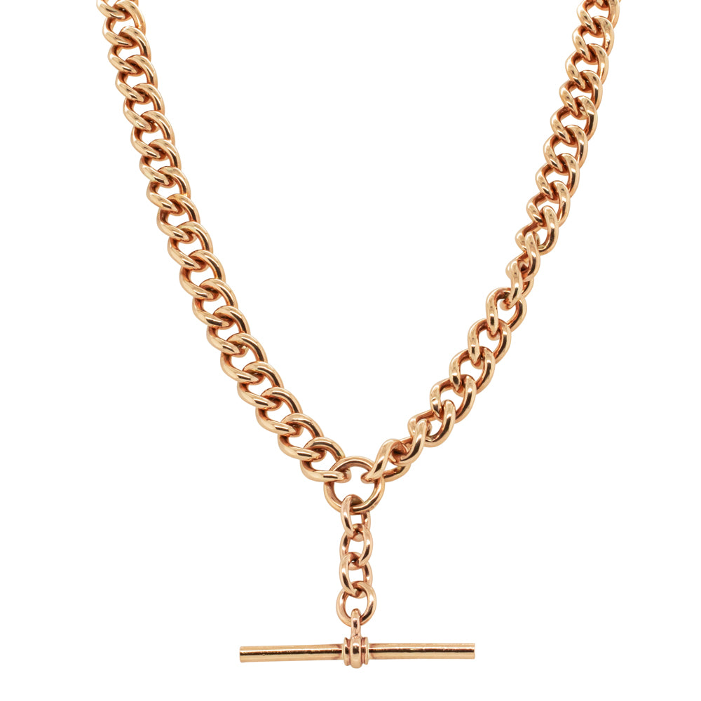 9ct Rose Gold Fob Chain Necklace Walker & Hall