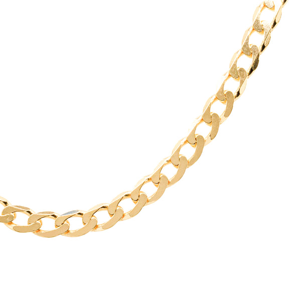 9ct Yellow Gold Bevelled Edge Diamond Cut Curb Chain - Necklace - Walker & Hall
