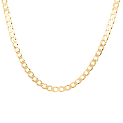 9ct Yellow Gold Bevelled Edge Diamond Cut Curb Chain - Necklace - Walker & Hall