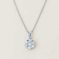 18ct White Gold .60ct Diamond Lotus Pendant - Necklace - Walker & Hall