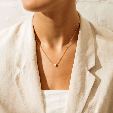 9ct Yellow Gold Noted Letter Necklace (Pendant + Chain) - Necklace - Walker & Hall