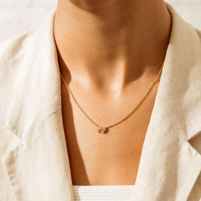 9ct Yellow Gold Noted Kiwi with Diamond Eyes Charm - Necklace - Walker & Hall