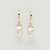 9ct Yellow Gold Petal Drop Pearl Earrings - Earrings - Walker & Hall