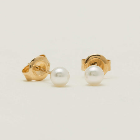 9ct Yellow Gold Akoya Pearl Studs - 5mm - Earrings - Walker & Hall