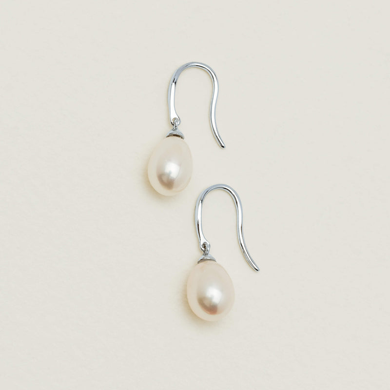 Sterling Silver Freshwater Pearl Drop Earrings - Earrings - Walker & Hall